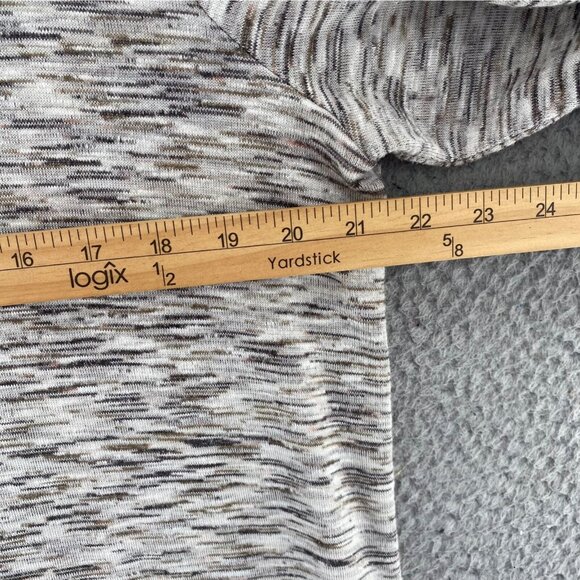 Chicos Top Womens 2 US Large Gray Volcanoe Spacedye Asymmetrical Spliced Tunic - Picture 8 of 11